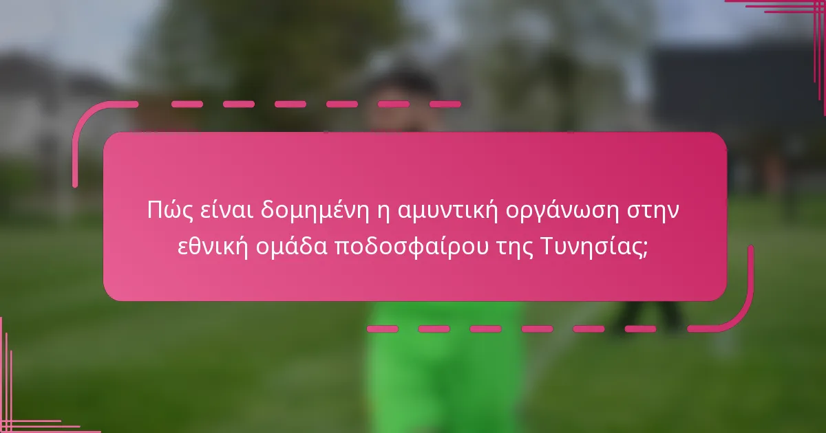 Πώς είναι δομημένη η αμυντική οργάνωση στην εθνική ομάδα ποδοσφαίρου της Τυνησίας;